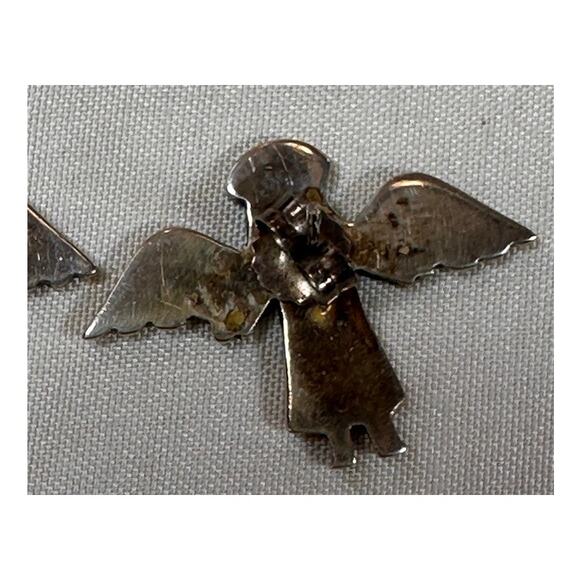 Jeep Collins Sterling Flying Angel Earrings Christian Christmas Designer Rare - Picture 3 of 6